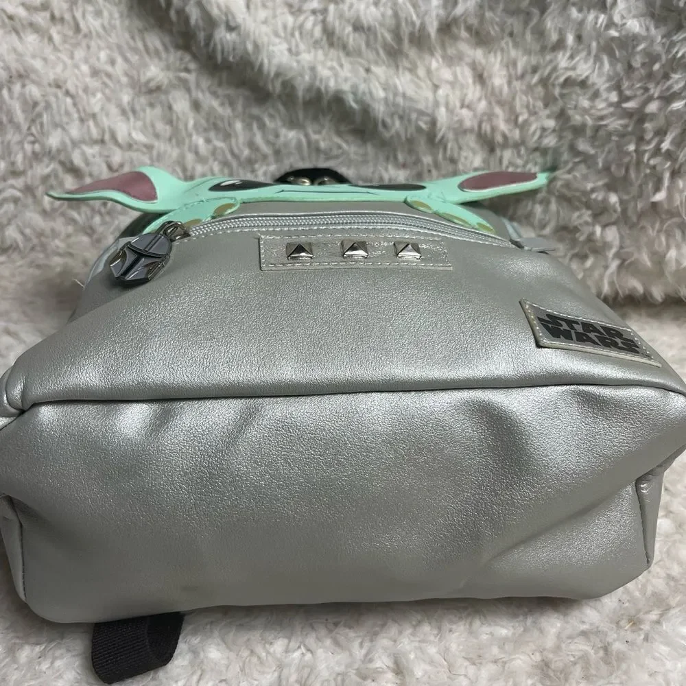 Star Wars Grogu Baby Yoda Mini Backpack Silver & mint green